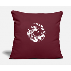 Maori Wave Koru Tattoo Tribal Shapes - Gift Idea Burgundy Pillow